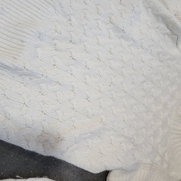 Vintage j crew Cotton-blend bouclé cable-knit sweater women's medium - Picture 2 of 8
